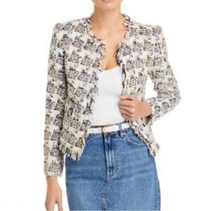 L'Agence Angelina Ivory Tweed Jacket NWT